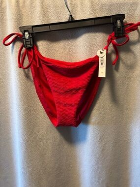 Victoria's Secret Cherry Red Textured Bikini Bottom